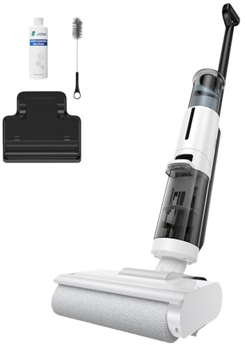 JONR ED12 Lite Kabelloser Nass-Trockensauger mit Akku, 3-in-1 Wischsauger mit Selbstreinigung für Harte Böden & Tierhaare, 1 mm Kantenreinigung, Anti-Verwicklungs-Design, 3.5 kg Leicht
