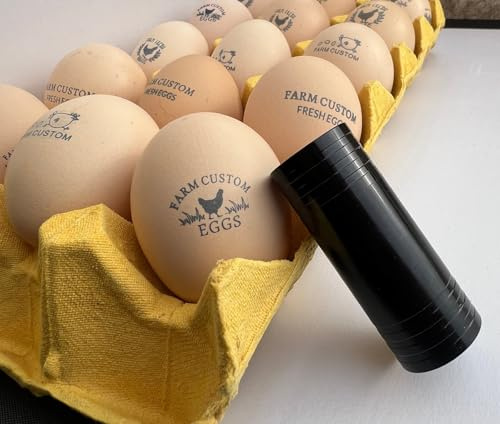 Custom Duck Egg Stamps for Fresh Eggs Personalized with Quick-Drying Ink - 0.65/0.8/1inch (Metal Stamps)