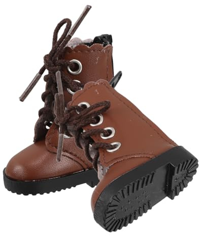 Bjd Puppenschuhe High Top Stiefel 2 Stück aus Gewebe Braun | 30cm Puppen, Detailreiche Verarbeitung, Niedlicher Stil für Zuhause und Partys