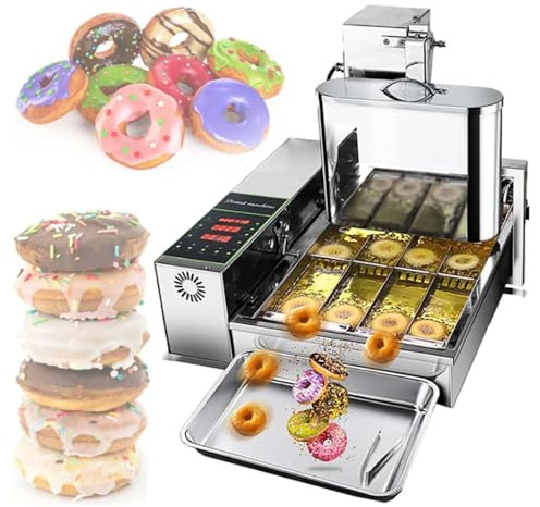 Commercial Automatic Donut Making Machine, Auto Doughnut Maker with Adjustable Thickness Fryer, Intelligent Control Panel for Efficient Bakery Production