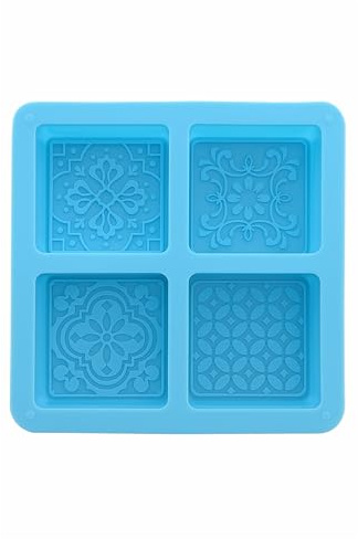 Silikonform Seife 4er Set – DIY Seifenformen mit 4 Motiven – Flexible & BPA-freie Gießform für Seifen, Badebomben, Kerzen & Schokolade – Wiederverwendbar & Antihaft – Seifenherstellung Zubehör