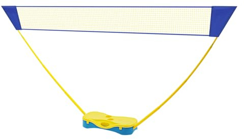 Set da badminton portatile, 300 x 155 cm, con rete da badminton, per giardino, spiaggia, attività all'aperto, set con 2 racchette e 2 volani stabili base e pali (giallo)