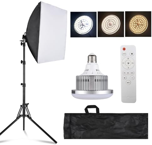 Kit de Luces Estudio Fotografía Luz LED Bicolor con Softbox Soporte Control Remoto y Bolsas Transporte para Retratos Productos Transmisiones en Directo
