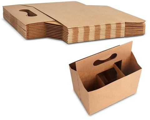 MT Products Kraft 6 Pack Bottle Holder 12 oz. - Kraft Cardboard Bottle Carrier (Pack of 10) - Made in the USA
