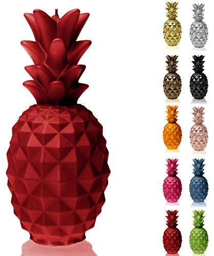 Candellana Ananas Paraffinkerze 100x100x210 mm - Rot Kerze Dekorativ - Kerzen Aesthetic 3D - Candles Aesthetic - Dekorative Kerzen Geschenk - Aesthetic Candle - Dekokerze - Candle Decoration