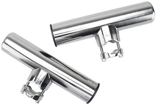 FreeTec Rail Mount Rod Holder Stainless Clamp on Fishing Rod Holder for Rails,7/8inch to 1inch (2PCS)