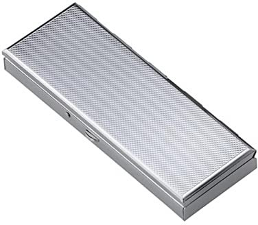 große eckige Pillendose verchromt 10.2 x 3.8 cm - Tablettendose 1 Woche / 7 Wochentage mit Kunststoffeinsatz - Pillenbox für unterwegs, die Handtasche oder als Geschenk