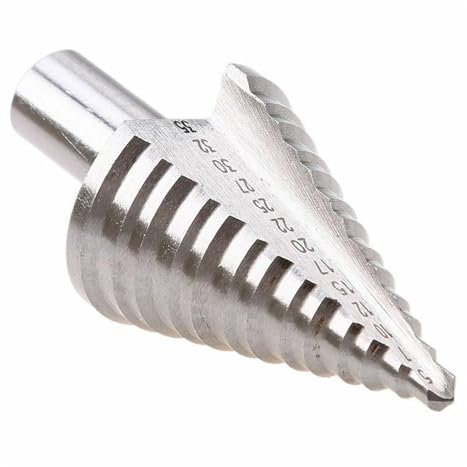 1 Stück Stufenbohrer, 5–35 mm, titanbeschichtete Stufenbohrer, HSS-Stufenkegelbohrer mit gerader Nut, for Holz, Metall, Aluminium, Kunststoff, PVC