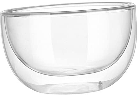 Genérico Bowl De Cristal Transparente para Postres y Helados Cuenco Doble Capa De Borosilicato para Frutas y Ensaladas Resistente Al Calor De Limpiar