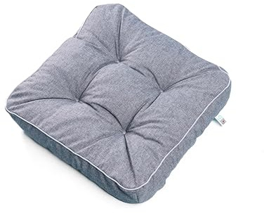 TexDeko® Ecolen Loungekissen Stuhlkissen 50x50x12 cm Sitzauflagen Gartenmöbel Polsterauflagen UV-Schutz & Wasserabweisend Bodenkissen Outdoor Rattanmöbel (Grau)