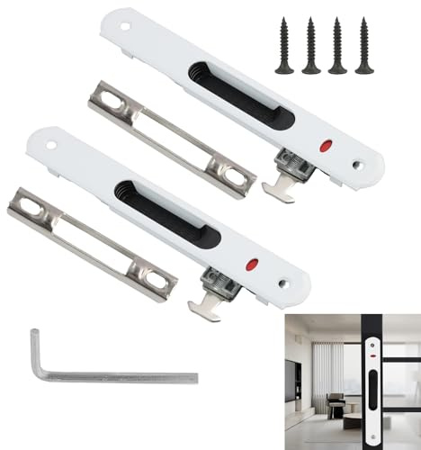 2 Set Serratura A Gancio Per Porta Scorrevole E Finestra in Vetro, Dimensioni 197 X 28 Mm, Facile Installazione Con Accessori Inclusi, Sicura E Resistente, Serratura Per Finestra Scorrevole