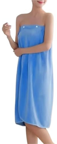 UJEDFHV Sauna Towel 1 asciugamano da bagno indossabile for donna, morbido, assorbente, ad asciugatura rapida, elastico, avvolgente, accappatoio, telo da spiaggia for doccia(Blue)