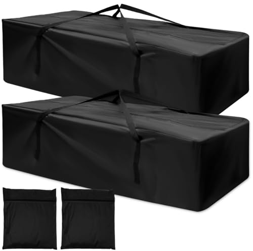 2Pcs Large Garden Cushion Storage Bag Waterproof Rip Proof 210D Oxford Fabric Outdoor Cushion Bags with Handle and Zipper Portable Christmas Tree Storage Bag for Patio Seat Furniture (173x76x51cm)