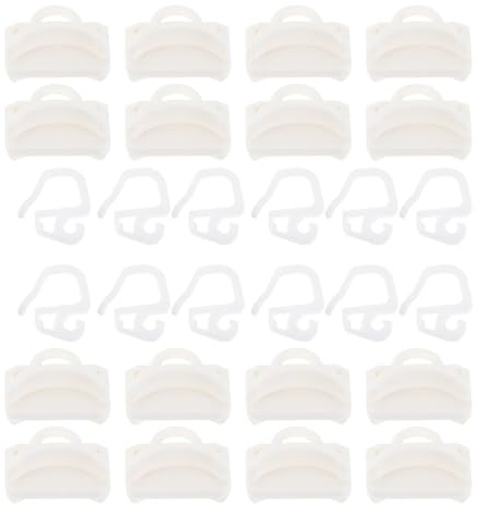 ROMISBABA Juego de 25 Ganchos Deslizantes para Riel de Cortina Clips para Pliegues Accesorios de Plástico para Cortinas Corredizas Compatibles Rieles de Ventana Panorámica Uso en Sala
