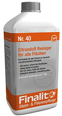 Finalit Nr. 40 Citrusduft Reiniger (pH-neutral) | 1x 1L | Nachhaltiger Universalreiniger für Haushalt & Steinflächen | Geeignet für alle Materialien und Oberflächen im Haushalt