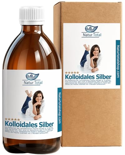 Natur Total Kolloidales Silber 25 PPM 1000ml | Die sanfte Edition für tägliche Pflege | Apotheker-Braunglasflasche | Reinstwasser Typ 1 | 99,99% Silber | Für sensible Haut, Kinder & Haustiere