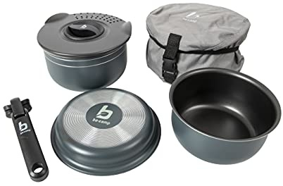 Bo-Camp Cuisine BC Pentole per Trekking, 5 Pezzi, Antracite.