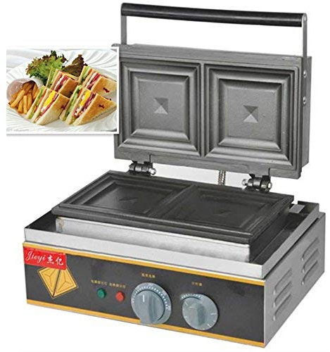 Hanchen Lot de 2 presses à panini électriques commerciales pour sandwich, pain, grille-pain et gaufrette (FY-113A 220 V)