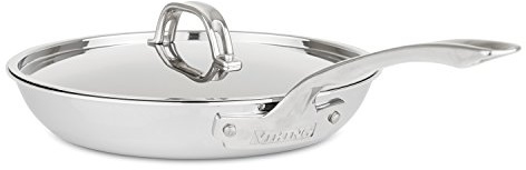 Viking Culinary 4013-2N10C 3-Ply Stainless Steel Non-Stick Fry Pan with Lid, Silver