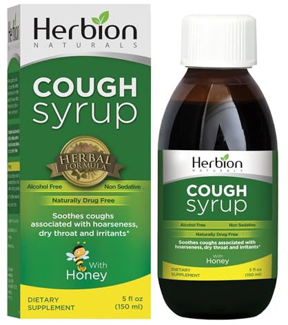 Herbion Naturals, Hustensaft mit El Jarabe Para La Tos Con Miel, natürlich lecker, beruhigt die Kehle, grün, Honig, 5 Fl Oz