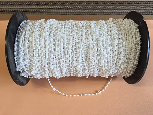 cg-sonnenschutz 40 Stück Clips mit Kette/Abstandskette/Verbindungskette für 127 mm Vertikaljalousie - Lamellen Vorhang Vorhang-Lamellen weiß aus Kunststoff
