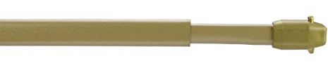 2 Stück Vitragestange Scheibengardinen Stange Farbe gold matt - 30-180 cm ausziehbar (30-50 cm)