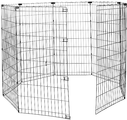 Amazon Basics Laufgehege für Hunde und andere Haustiere, faltbar, Metall, ohne Tür, 122 cm