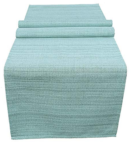 heimtexland ® Outdoor-Tischdecke Meliert Garten Deko Tischläufer 40x140 Mint Typ645