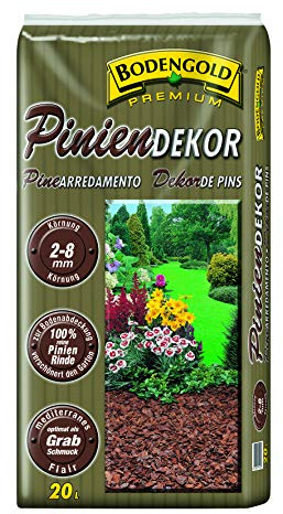 Bodengold PINIEN DEKOR RINDE 20 l. Pinienrinde, Deko Mulch, Rindenmulch 2-8 mm. Z228