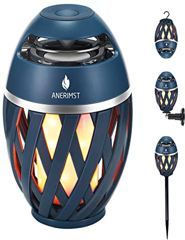 ANERIMST Bluetooth-Lautsprecher für den Außenbereich, Geschenke für Männer, Frauen, Papa, Mutter, wasserdichte, kabellose Taschenlampe, LED-Licht, Flammenlautsprecher für Campingzubehör, lauter Ton
