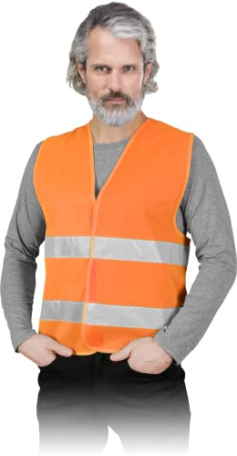 Ogrifox OX-LUMI Warnweste Orange | Größe 2XL | Sicherheitsweste | Schutzweste | Warnwesten Auto | Warnweste Fahrrad