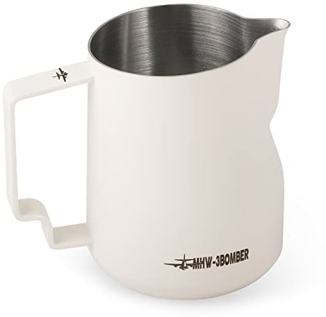 MHW-3BOMBER 350ml(12oz) Milchkännchen Milchkanne Profi, 12oz Milchkännchen Edelstahl für Espresso, Cappuccino dampfend schäumend mit Hawksbill-Mündung Design, Barista zubehör Schwarz Modell: P6013W