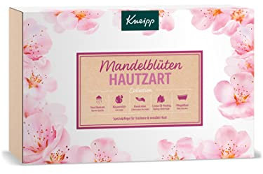 Kneipp Geschenkset Mandelblüten Hautzart Collection - ausgewählte Mandelöl & Mandelblüten Bestseller: Duschbalsam, Pflegeölbad, Creme-Öl-Peeling, sensitiv Körpermilch & Handcreme - ideales Geschenk