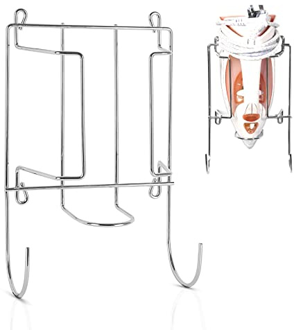 Besto Iron Holder Wall Mount Ironing Board Holder - Chrome Plated Stainless Steel Iron Stand for Compact Space Saving Iron Storage