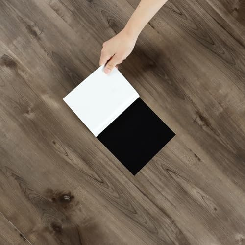Yullpaper 24 stycken PVC-golvbeläggning träutseende självhäftande kakel golv självhäftande ljusbrun venylgolvbeläggning klick kök sovrum självhäftande kakel golv trä vintage vinylgolv 90 cm x 15 cm