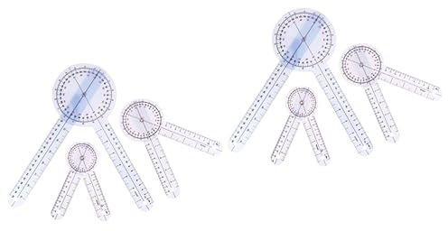 Uonlytech 2sets Goniometri Per Misurazione Ulna e Dita Medici Trasparenti e Colorati Strumenti Per e Fisioterapisti