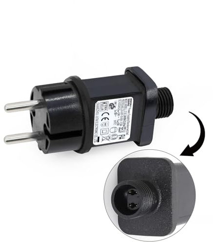 24V 6W Transformateur LED CZJUTAI IP44 Alimentation pour éclairage de Noël avec prise - Prise européenne (Socle à vis - Constant allumé - DC24V6W)