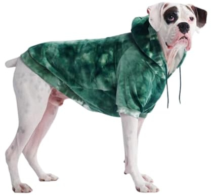 Spark Paws Hunde-Kapuzenpullover, Premium-Qualität, samtweich, überlegener Komfort und Passform, beruhigendes Fleece-Innenfutter, geeignet für alle Rassen, Green Skydye, Größe 2XL