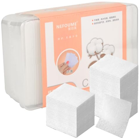 1080pcs Makeup Remover Cotton Pads for Facial Lip Eye Makeup Nail Polish Removal, Square Cotton Puff, Soft, Strong, Durable, Lint-Free, Cotton