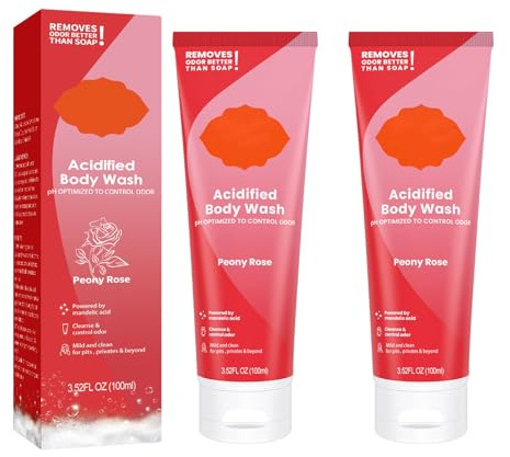 Acidified Body Wash with Rose, Acidified Body Wash for Women Underarm Bodyremoves Odor (100ml, 2PCS)