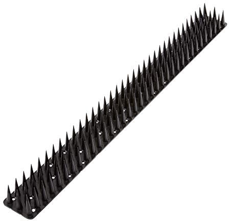 BirnePower Vogelabwehr Spikes Taubenspitzen 50 x 4,5 cm Kunststoff Höhe 3cm Tierabwehr Taubenspikes 3-reihig Vogelschutz Taubenabwehr Schwarz 6 Stück 3m