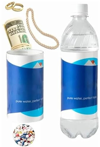 Conteneur d'argent sécurisé pour bouteille d'eau, Conteneur de cachette secret, coffre-fort secret, Tr-ansfert et stockage sécurisés, Bouteille d'argent multifonctionnelle pour la randonnée, les