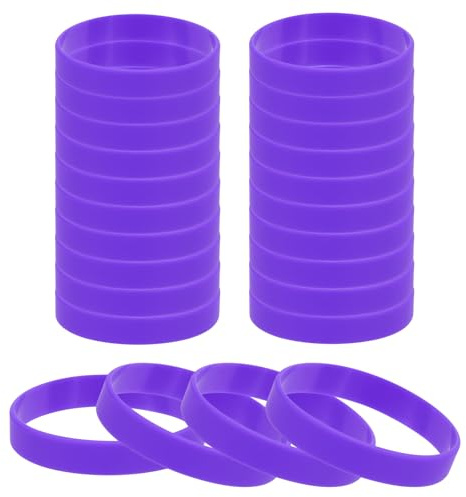 PATIKIL Silicone Rubber Bracelet, Solid Wristband, Color Blank Rubber Band