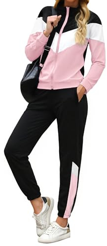 Marvmys Survêtement Femme Tenue de Sport Femme Survetement Femme Ensemble Sportwear à Manches Longues Tenue d’interieur Survetement Femme Zippé