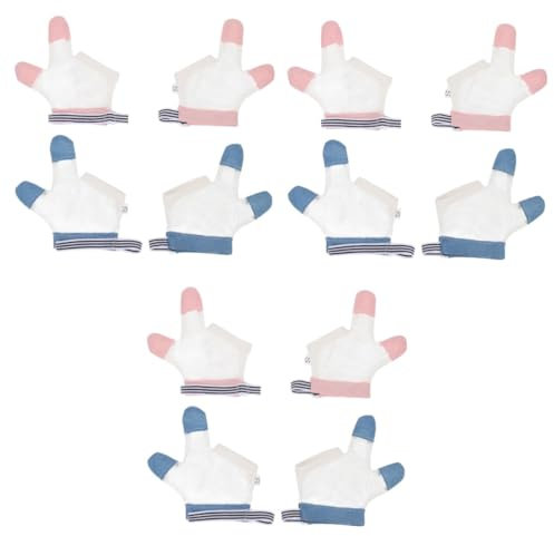 TOYANDONA 6 Paare Ringbeißende Handschuhe Saugstopper Daumenschutz Für Kinder Beißhandschuh Babyhandfäustlinge Fingerlutschstopp Für Kinder Anti-saug-handschuhe Daumenlutschen Stoppt Netz