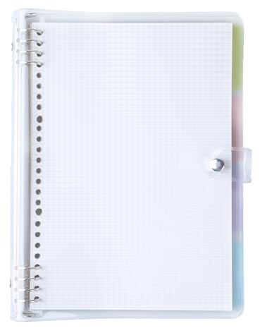 AMO HERMOSO B5 Spiralblock Kariert mit Register Trennblatt 4-Fach, Notizbuch Notizblock, 120 Seiten Collegeblock mit Transparentem Umschlag für Schule Büro Studium
