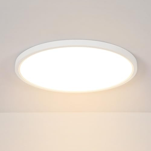 Osairous Plafoniera LED Soffitto, Ø30cm 24W Plafoniere moderna, IP44 Lampada LED Soffitto, 3000k 2160 LM Luce Calda per Soggiorno, Camera da Letto, Cucina, Bagno, Balcone