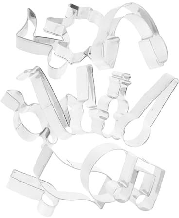 LIFKOME Music Themed Cookie Cutter Stainless Steel Sturdy Nonstick Surface Violin Piano Electric Guitar Shapes for Cutting Cheese Pizza Baking Tool for Professional Chefs and Kitchen