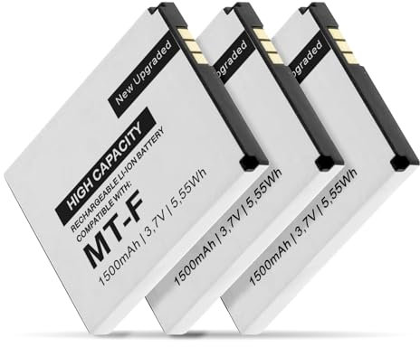 3 Stück Akku kompatibel mit AVM Fritz!Fon C5 / C4 / M2 / MT-F/Motorola MOTOFONE F3 / EM325 / M325 / EM25 - Ersatz-Akku für: AVM 312BAT016, 312BAT006, 312BAT006CS-FVM446CL, 1500mAh Li-Ion