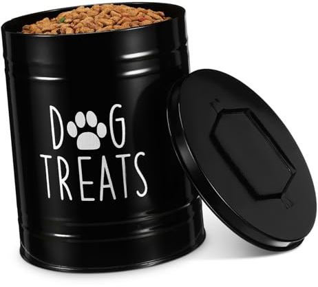 MUCKLILY Contenitore Ermetico Per Cibo Per Cani Con Coperchio in Metallo Barattolo Sigillato Per Crocchette E Dolcetti Contenitore Porta Crocchette Cane Per Cucina Conservazione E Salvaspazi